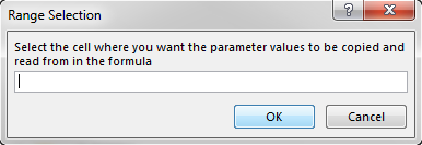 Screen capture showing the pop-up for selecting a range.